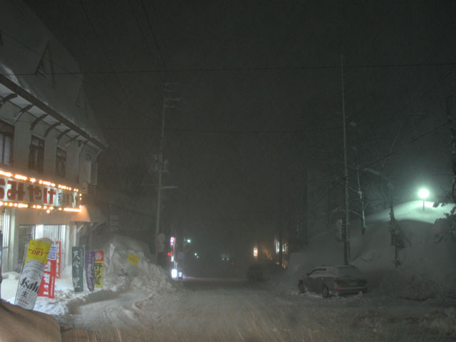 新潟県 雪景色　雪国　豪雪地帯　妙高市 赤倉温泉　夜景